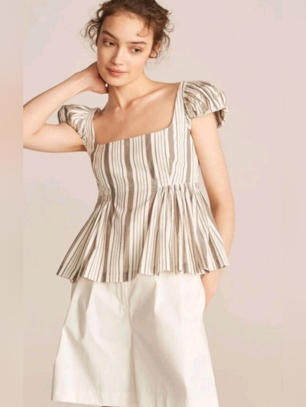 Beautiful Rebecca Taylor Puff Sleeve Empire Top Size 10
